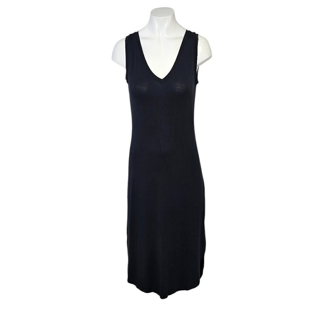 Daily Ritual Womens V-Neck Tank Shirt Dress, Stretch, Black, Basic, Size XS